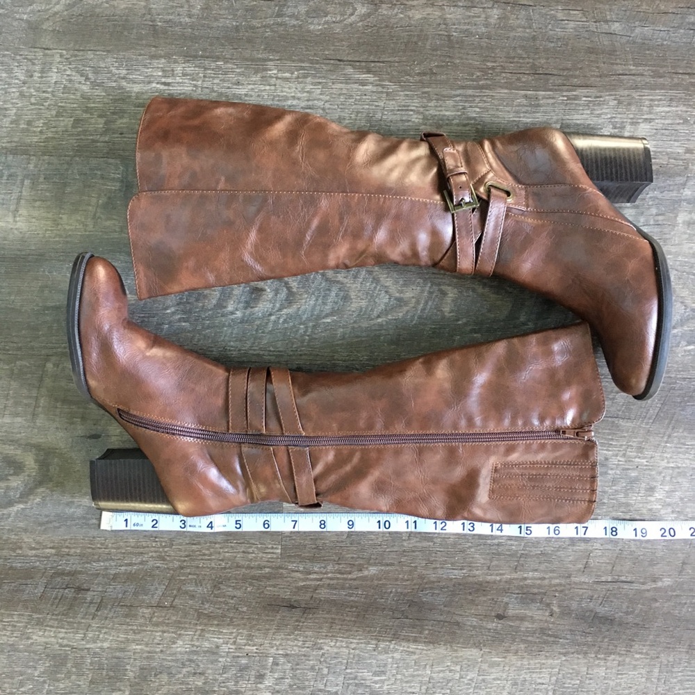 Nicole Avin knee High Brown Boots -SZ 6 - Picture 8 of 8